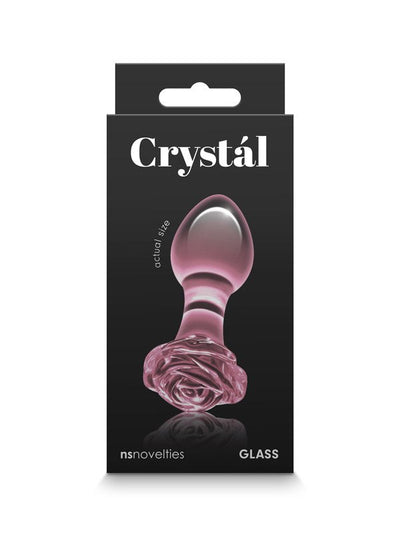 Crystál Glass Rose Anal Plug Pink 1